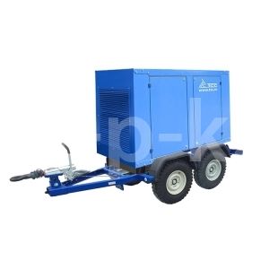 Дизельный генератор ТСС АД-300С-Т400-1РМ5 ПРОФ РПМ на прицепе